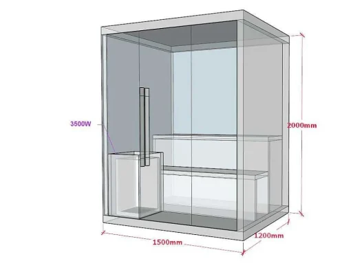 Traditionele Finse Sauna Sigtuna - 2 Tot 3 Plaatsen - L150 X L120 X H200 Cm - Met Led Verlichting