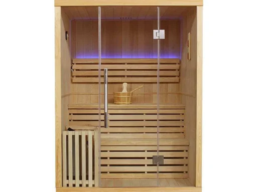 Traditionele Finse Sauna Sigtuna - 2 Tot 3 Plaatsen - L150 X L120 X H200 Cm - Met Led Verlichting
