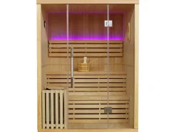 Traditionele Finse Sauna Sigtuna - 2 Tot 3 Plaatsen - L150 X L120 X H200 Cm - Met Led Verlichting