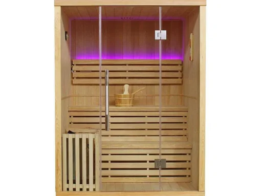 Traditionele Finse Sauna Sigtuna - 2 Tot 3 Plaatsen - L150 X L120 X H200 Cm - Met Led Verlichting