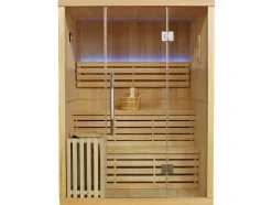Traditionele Finse Sauna Sigtuna - 2 Tot 3 Plaatsen - L150 X L120 X H200 Cm - Met Led Verlichting