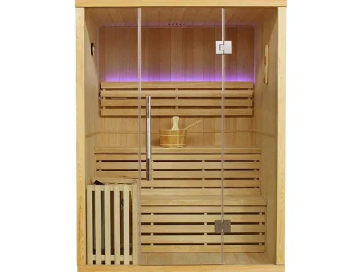 Traditionele Finse Sauna Sigtuna - 2 Tot 3 Plaatsen - L150 X L120 X H200 Cm - Met Led Verlichting