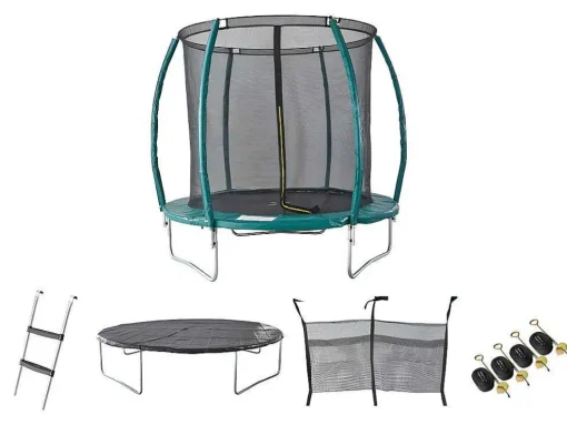 Trampoline Met Binnenbeschermingsnet, Ladder, Hoes En Verankeringsset - D.305 Cm - Wallaby