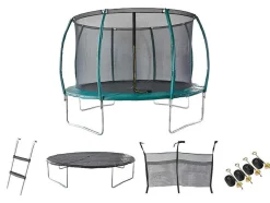Trampoline Met Binnenbeschermingsnet, Ladder, Hoes En Verankeringsset - D.366 Cm - Wallaby