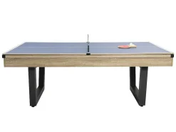 Transformeerbare Tafel - Biljart & Pingpong - Licht Naturelkleurig En Zwart - L213,4 X B111,8 X H78,5 Cm - Melian