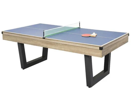 Transformeerbare Tafel - Biljart & Pingpong - Licht Naturelkleurig En Zwart - L213,4 X B111,8 X H78,5 Cm - Melian