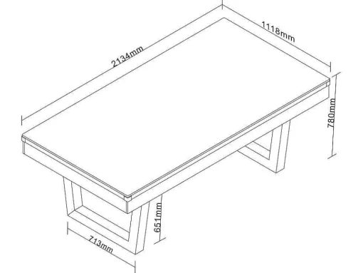 Transformeerbare Tafel - Biljart & Pingpong - Licht Naturelkleurig En Zwart - L213,4 X B111,8 X H78,5 Cm - Melian