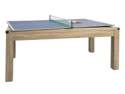 Transformeerbare Tafel Biljart & Pingpong - Licht Naturelkleurig - L182 X B102 X H80 Cm - Henk