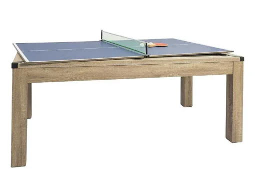 Transformeerbare Tafel Biljart & Pingpong - Licht Naturelkleurig - L182 X B102 X H80 Cm - Henk