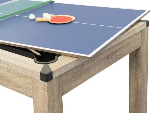 Transformeerbare Tafel Biljart & Pingpong - Licht Naturelkleurig - L182 X B102 X H80 Cm - Henk