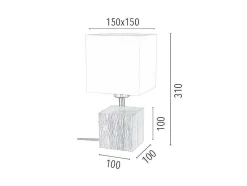 Trongo Tafellamp, Eik, Wit, Antraciet, 15X15X31 Cm, Epikasa