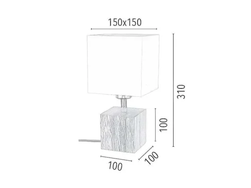 Trongo Tafellamp, Eik, Wit, Antraciet, 15X15X31 Cm, Epikasa