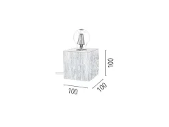 Trongo Tafellamp, Eiken, Antraciet, 10X10X10 Cm, Epikasa