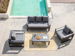 Tuin Salontafel Molokai Van Aluminium - Antraciet