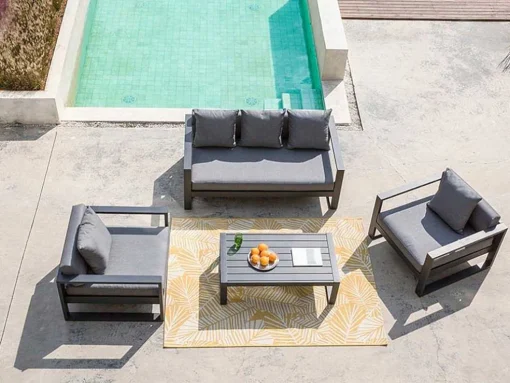 Tuin Salontafel Molokai Van Aluminium - Antraciet