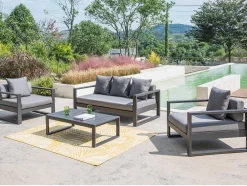 Tuin Salontafel Molokai Van Aluminium - Antraciet