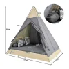 Tuinbed - Rotan Tent Voor 2 Personen - Met Gordijn En Kussens - Beige