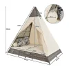 Tuinbed - Rotan Tent Voor 2 Personen - Met Gordijn En Kussens - Grijs