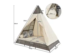 Tuinbed - Rotan Tent Voor 2 Personen - Met Gordijn En Kussens - Grijs