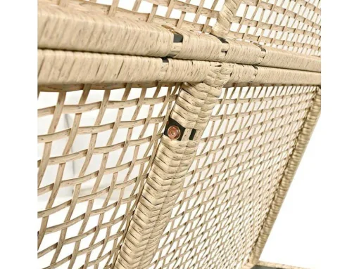 Tuinbed - Rotan Tent Voor 2 Personen - Met Gordijn En Kussens - Beige