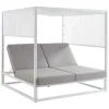 Tuinbed Met Baldakijn Van Aluminium - Wit En Grijs - Livadis Van Mylia