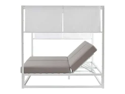 Tuinbed Met Baldakijn Van Aluminium - Wit En Grijs - Livadis Van Mylia