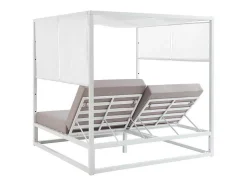 Tuinbed Met Baldakijn Van Aluminium - Wit En Grijs - Livadis Van Mylia