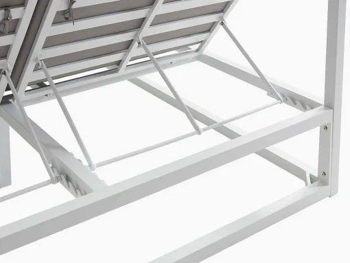 Tuinbed Met Baldakijn Van Aluminium - Wit En Grijs - Livadis Van Mylia