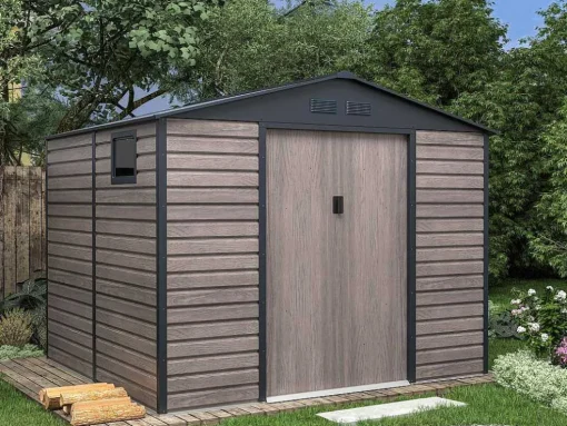 Tuinhuis Van Gegalvaniseerd Staal Met Grijs Houteffect 7,17 M - Adelmo