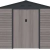 Tuinhuisje Van Gegalvaniseerd Staal Met Houteffect Adelmo - Grijs - 8,94 M