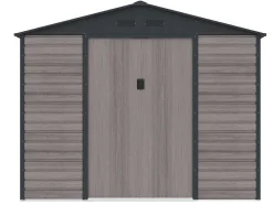 Tuinhuisje Van Gegalvaniseerd Staal Met Houteffect Adelmo - Grijs - 8,94 M