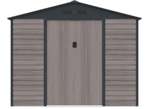 Tuinhuisje Van Gegalvaniseerd Staal Met Houteffect Adelmo - Grijs - 8,94 M