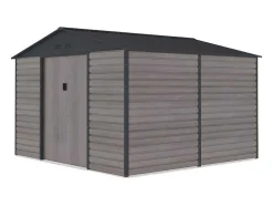 Tuinhuisje Van Gegalvaniseerd Staal Met Houteffect Adelmo - Grijs - 10,98 M