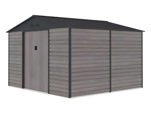 Tuinhuisje Van Gegalvaniseerd Staal Met Houteffect Adelmo - Grijs - 10,98 M