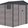 Tuinhuisje Van Gegalvaniseerd Staal Met Houteffect Adelmo - Grijs - 5,40 M