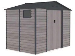 Tuinhuisje Van Gegalvaniseerd Staal Met Houteffect Adelmo - Grijs - 5,40 M