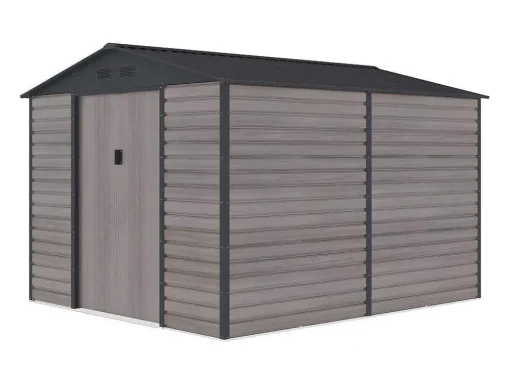 Tuinhuisje Van Gegalvaniseerd Staal Met Houteffect Adelmo - Grijs - 8,94 M