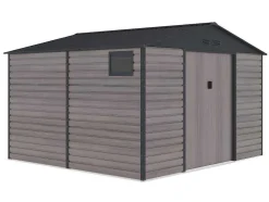 Tuinhuisje Van Gegalvaniseerd Staal Met Houteffect Adelmo - Grijs - 10,98 M