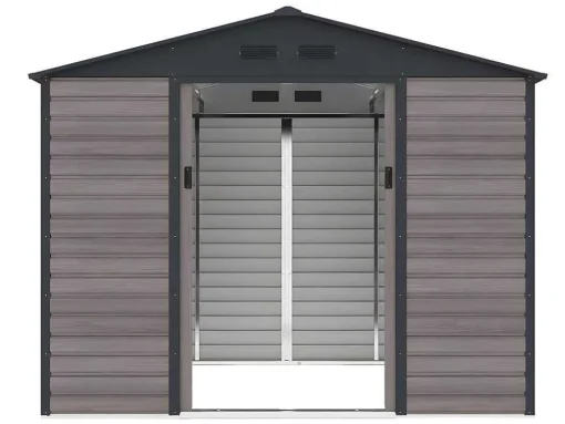 Tuinhuisje Van Gegalvaniseerd Staal Met Houteffect Adelmo - Grijs - 5,40 M