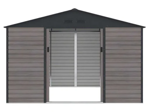 Tuinhuisje Van Gegalvaniseerd Staal Met Houteffect Adelmo - Grijs - 10,98 M