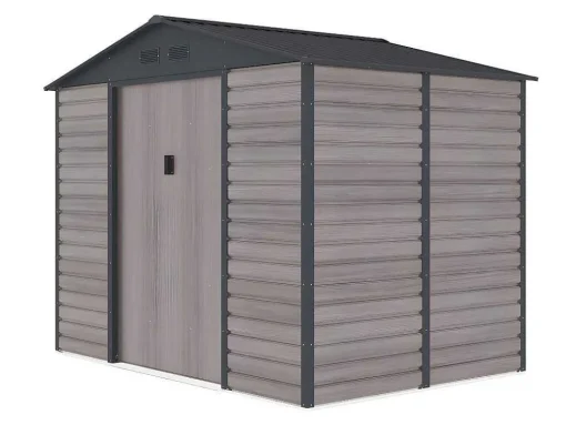 Tuinhuisje Van Gegalvaniseerd Staal Met Houteffect Adelmo - Grijs - 5,40 M