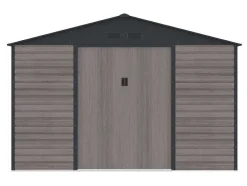 Tuinhuisje Van Gegalvaniseerd Staal Met Houteffect Adelmo - Grijs - 10,98 M