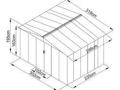 Tuinhuisje Van Gegalvaniseerd Staal - Grijs - Linus - 7,82M