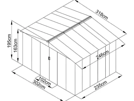 Tuinhuisje Van Gegalvaniseerd Staal - Grijs - Linus - 7,82M