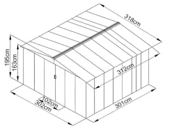 Tuinhuisje Van Gegalvaniseerd Staal - Grijs - Linus - 9,92 M