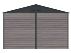 Tuinhuisje Van Gegalvaniseerd Staal Met Houteffect Adelmo - Grijs - 10,98 M