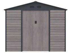 Tuinhuisje Van Gegalvaniseerd Staal Met Houteffect Adelmo - Grijs - 5,40 M