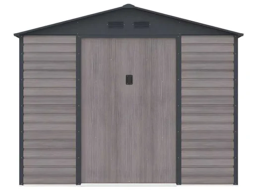 Tuinhuisje Van Gegalvaniseerd Staal Met Houteffect Adelmo - Grijs - 5,40 M