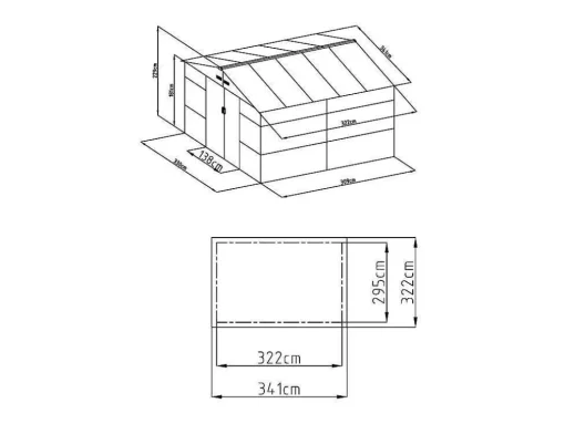 Tuinhuisje Van Gegalvaniseerd Staal Met Houteffect Adelmo - Grijs - 10,98 M