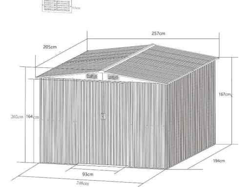 Tuinhuisje Van Grijs Gegalvaniseerd Staal Manso - 5,2M